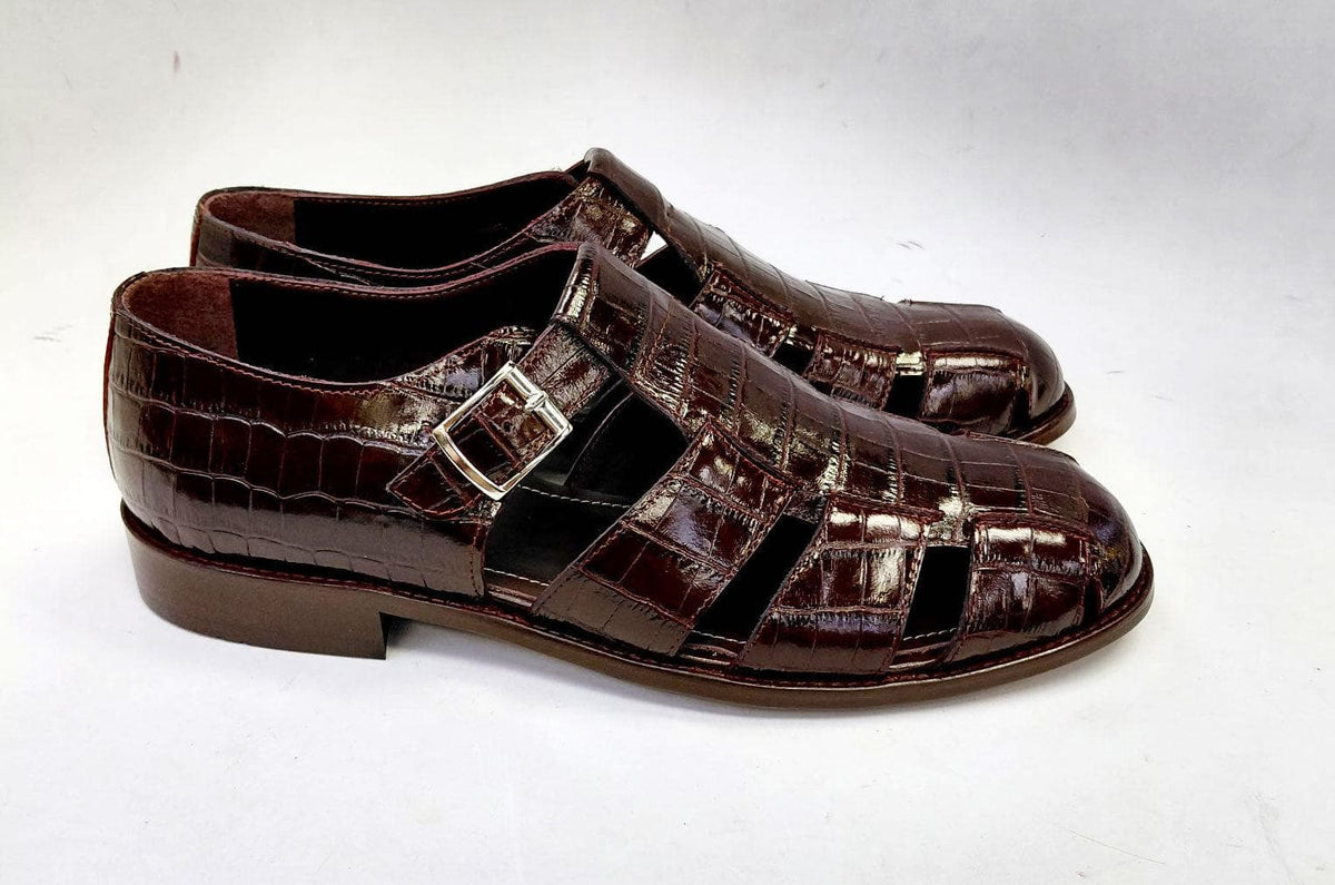 C Collection Crocodile Sandal - Brown