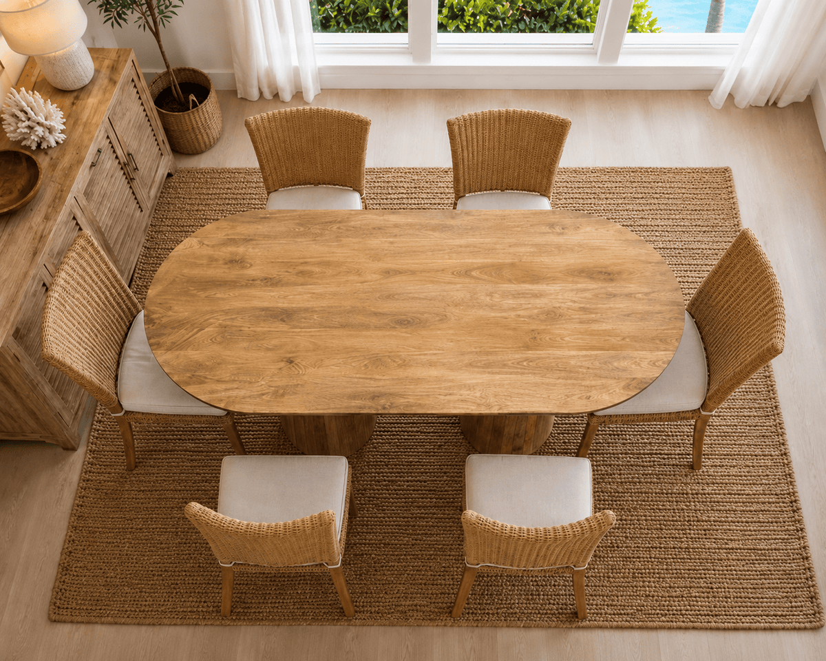 Mango Wood Dining Table (oval) - 71 x 35 x 30 in