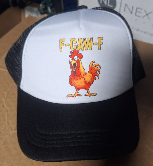 Adjustable Trucker Baseball Cap with Rooster Chicken Embroidery - F-CAW-F Model