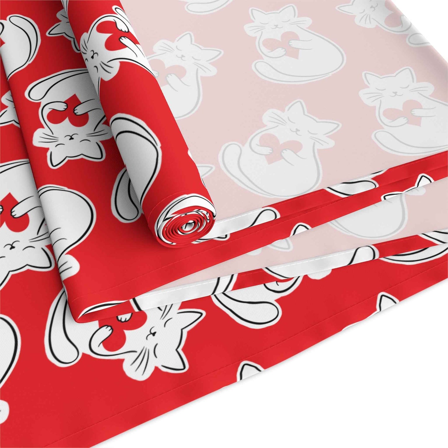 Heart Cat Table Runner – Sweet, Bold, and Slightly Extra