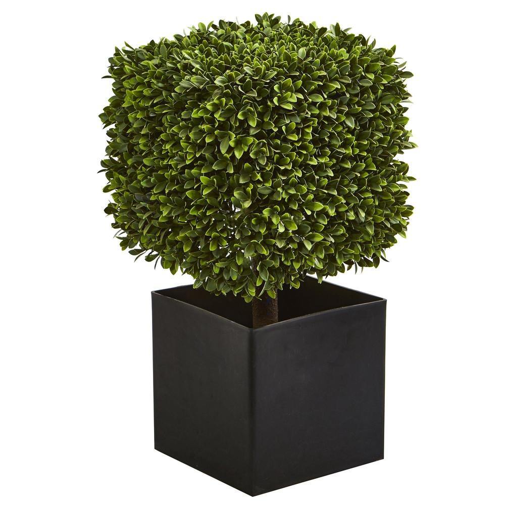 27" Boxwood Artificial Plant in Black Planter
(indoor/Outdoor)