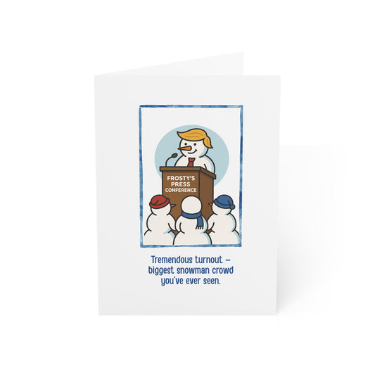 Frosty’s Press Conference Christmas Card – 1, 10, 30, 50 pc sets
