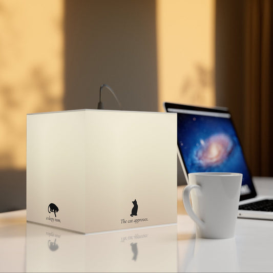A Quiet Glow Light Cube Lamp – Cat-Inspired Bedtime Lamp | Cozy Ambient Lighting