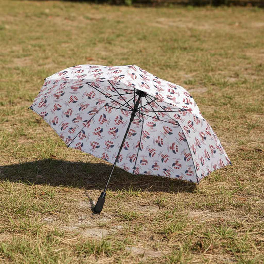 U.S.A. Chaos Pattern Umbrella – Compact Patriotic Rain Shield with Attitude