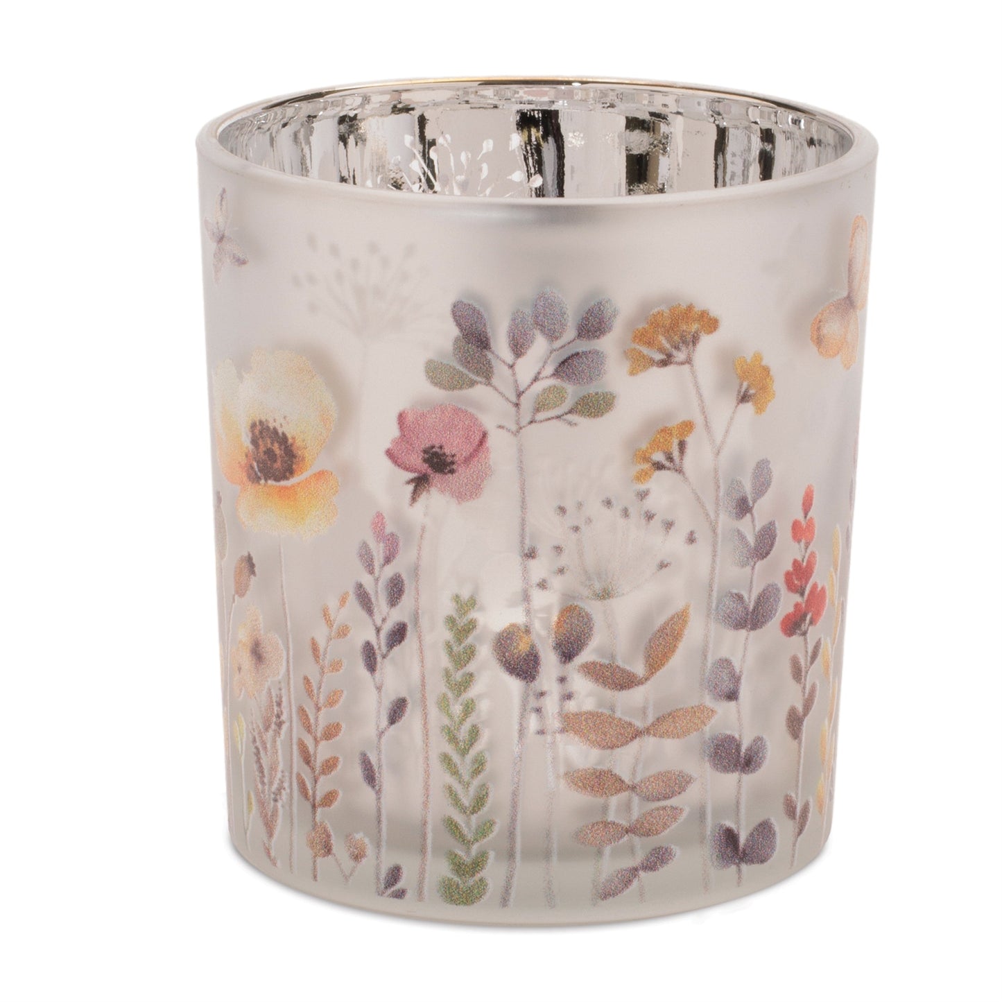 Frosted Wildflower Print Votive Holder (Set of 3)