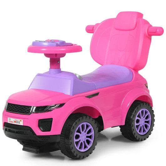 3 in 1 Ride on Push Car Toddler Stroller Sliding Car with Music-Pink
