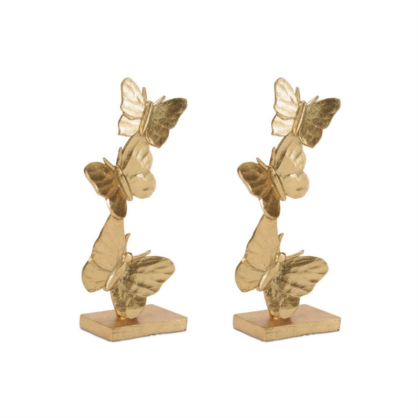 Gold Stacked Butterfly DŽcor (Set of 2)