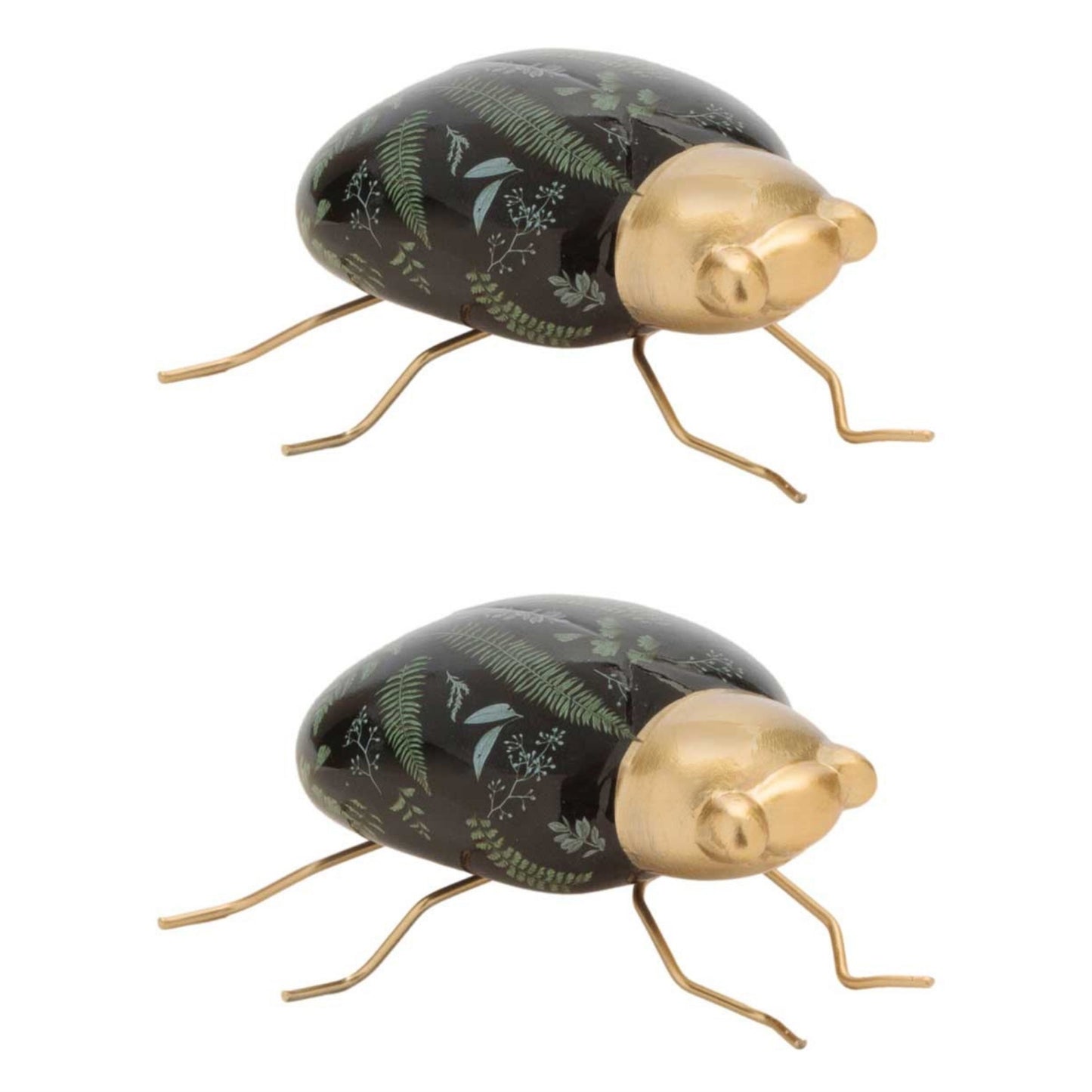 Ceramic Insect with Fern Print (Set of 2)