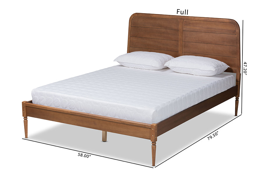 Baxton Studio Kassidy Classic and Traditional Walnut Brown Finished Wood King Size Platform Bed
