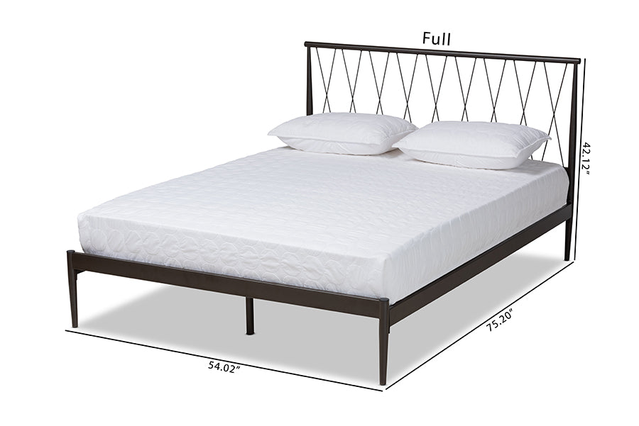 Baxton Studio Nano Modern and Contemporary Black Finished Metal Queen Size Platform Bed