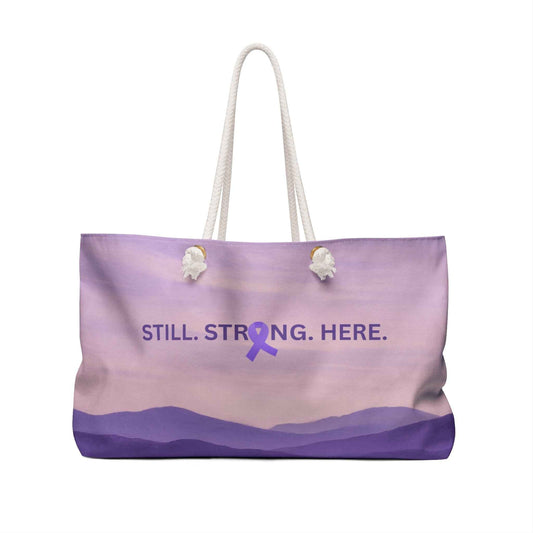 Strength in Stillness – Purple Ribbon Weekender Tote