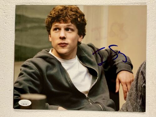 Jesse Eisenberg Social Network Signed 8x10 Photo JSA COA Mark Zuckerberg READ