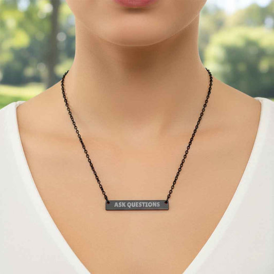 Ask Questions Bar Necklace – Minimalist Statement Jewelry