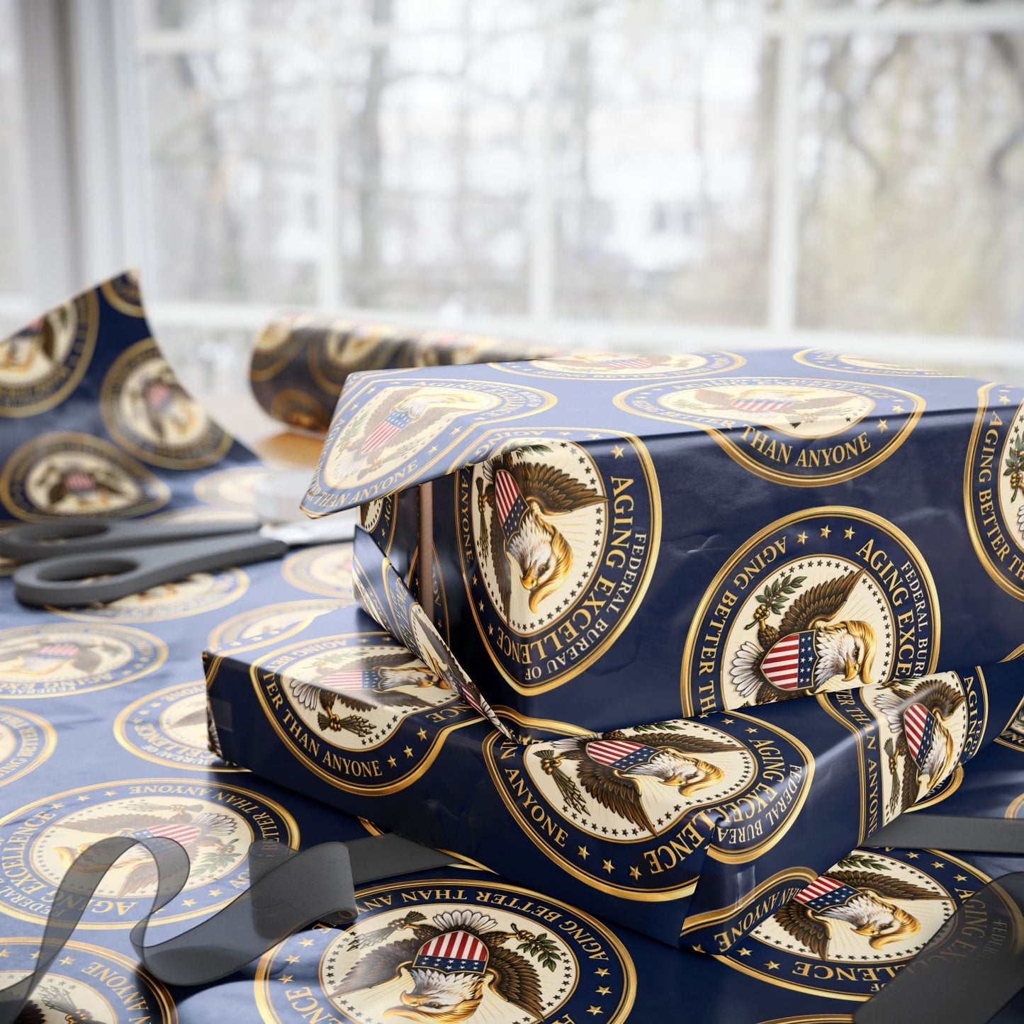 Aging Excellence – Faux Seal Birthday Wrapping Paper