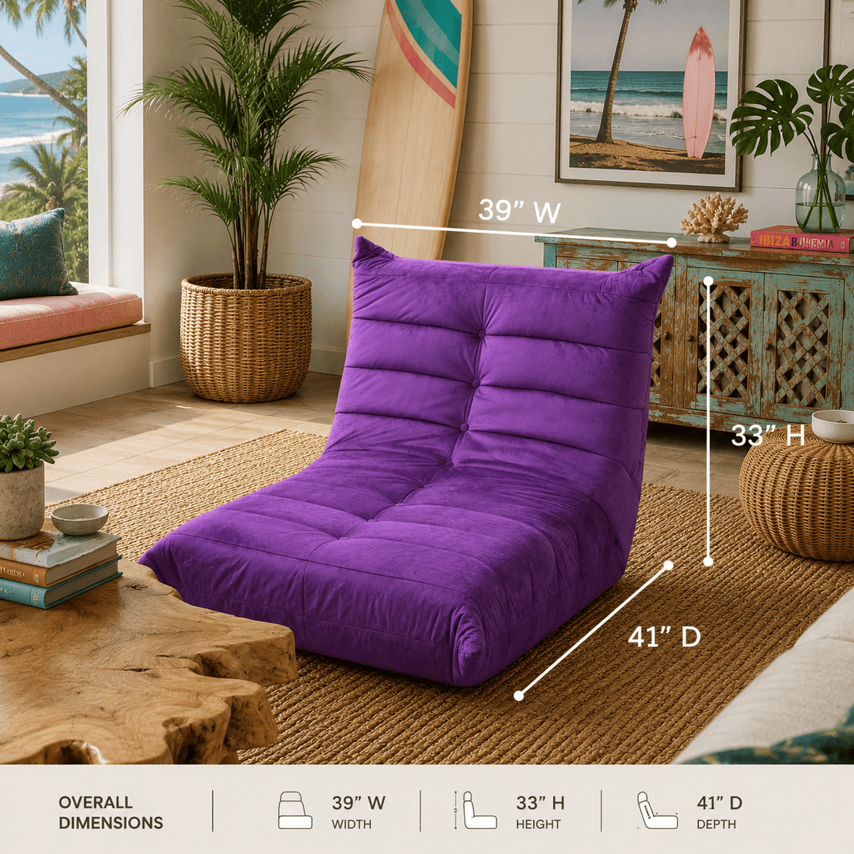 Velvet Purple Lounge Chair