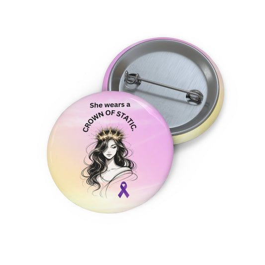 Crown of Static Pinback Button