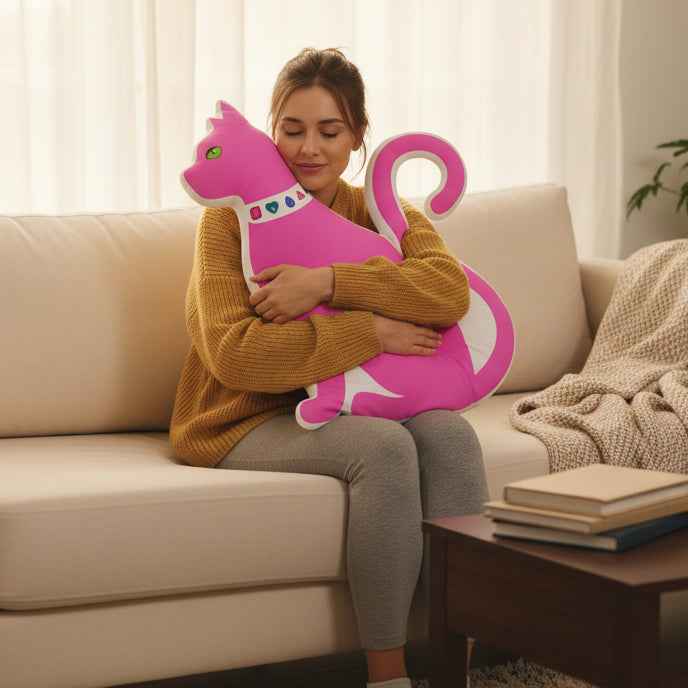 Cat Silhouette Accent Pillow — Maximum Cat Energy Edition