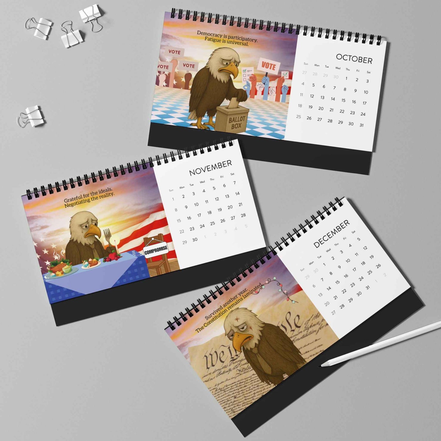 E Pluribus … Sigh: A Bald Eagle’s Year of American Fatigue – Desktop Calendar