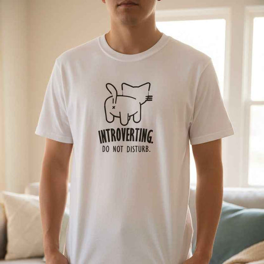 Introverting. Do Not Disturb. Unisex Cat T-Shirt
