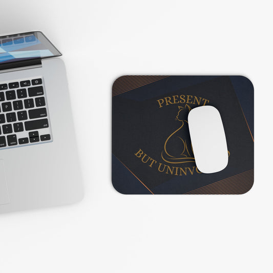 Present, But Uninvolved Cat Mouse Pad | Gold Cat Desk Accessory