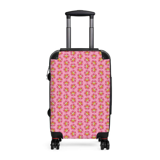 Pink Cat Flower Suitcase | Cute Chaos Travel Luggage