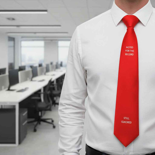 Noted for the Record / Still Ignored Red Necktie – Political Statement Tie, The Committee Meeting Collection