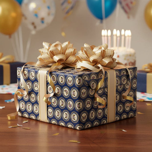 Aging Excellence – Faux Seal Birthday Wrapping Paper