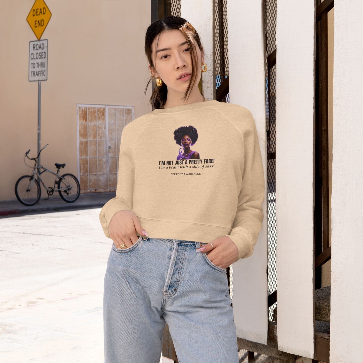 Sassy Brain Women's Cropped Fleece Pullover