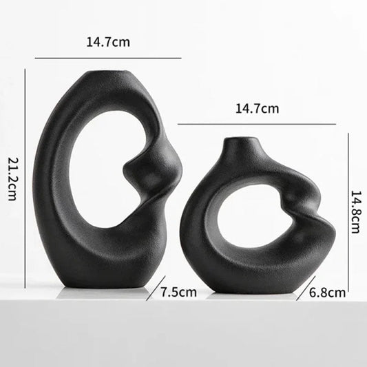 Nordic Instagram Style Simple Ceramic Vase Decoration Light Luxury High Sense Home Living Room Office Decorations