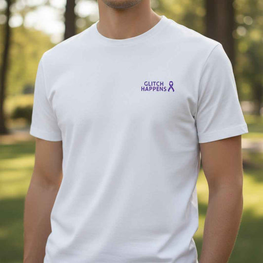 Glitch Happens Tee – Minimalist Seizure First Aid Shirt