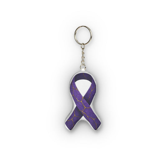 Epilepsy Awareness Purple Ribbon Plush Keychain – Soft Support Symbol