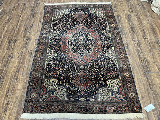 Antique Persian Sarouk Farahan Rug 4x7, Collectible Persian Carpet