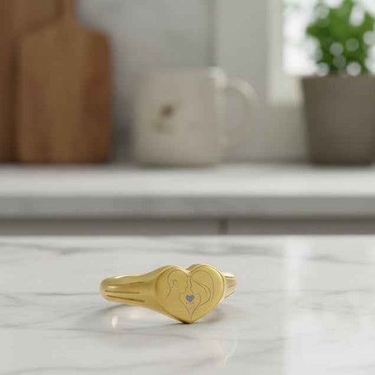 Whiskered Love Heart Signet Ring — Third Wheel, Official Edition