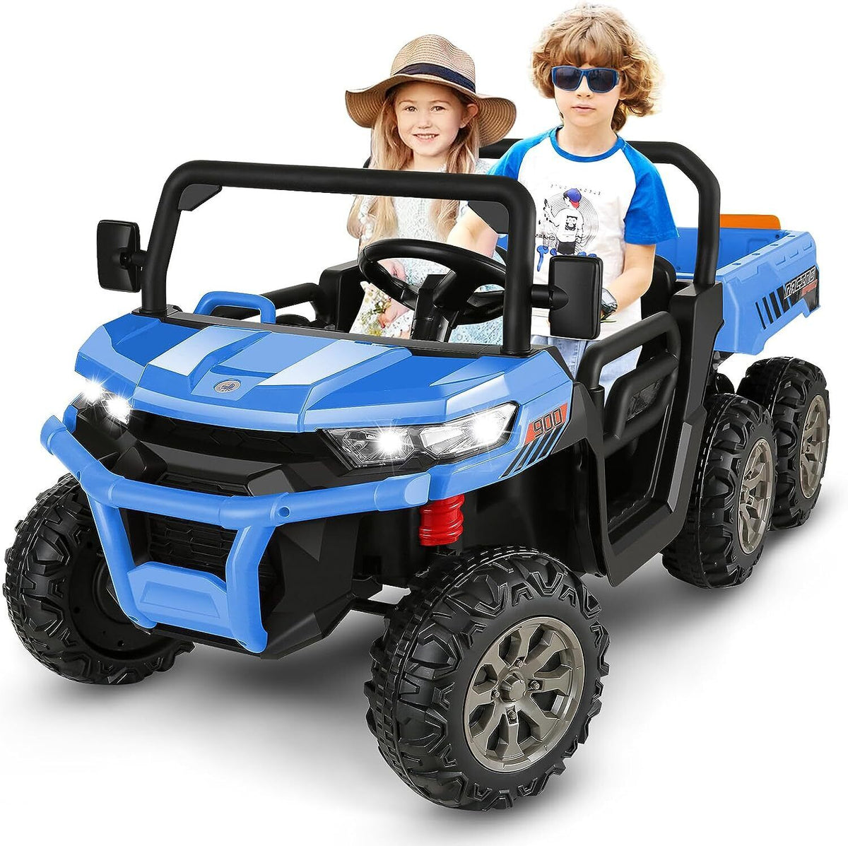 2-Seater Electric Truck Tractor with Dump Bed and Remote Control for Kids (24V)