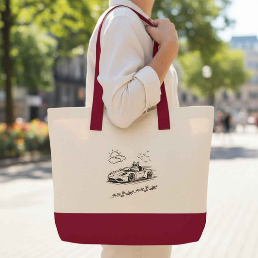 Wander Road Canvas Tote Bag – Heavyweight Zippered Cotton Market Tote