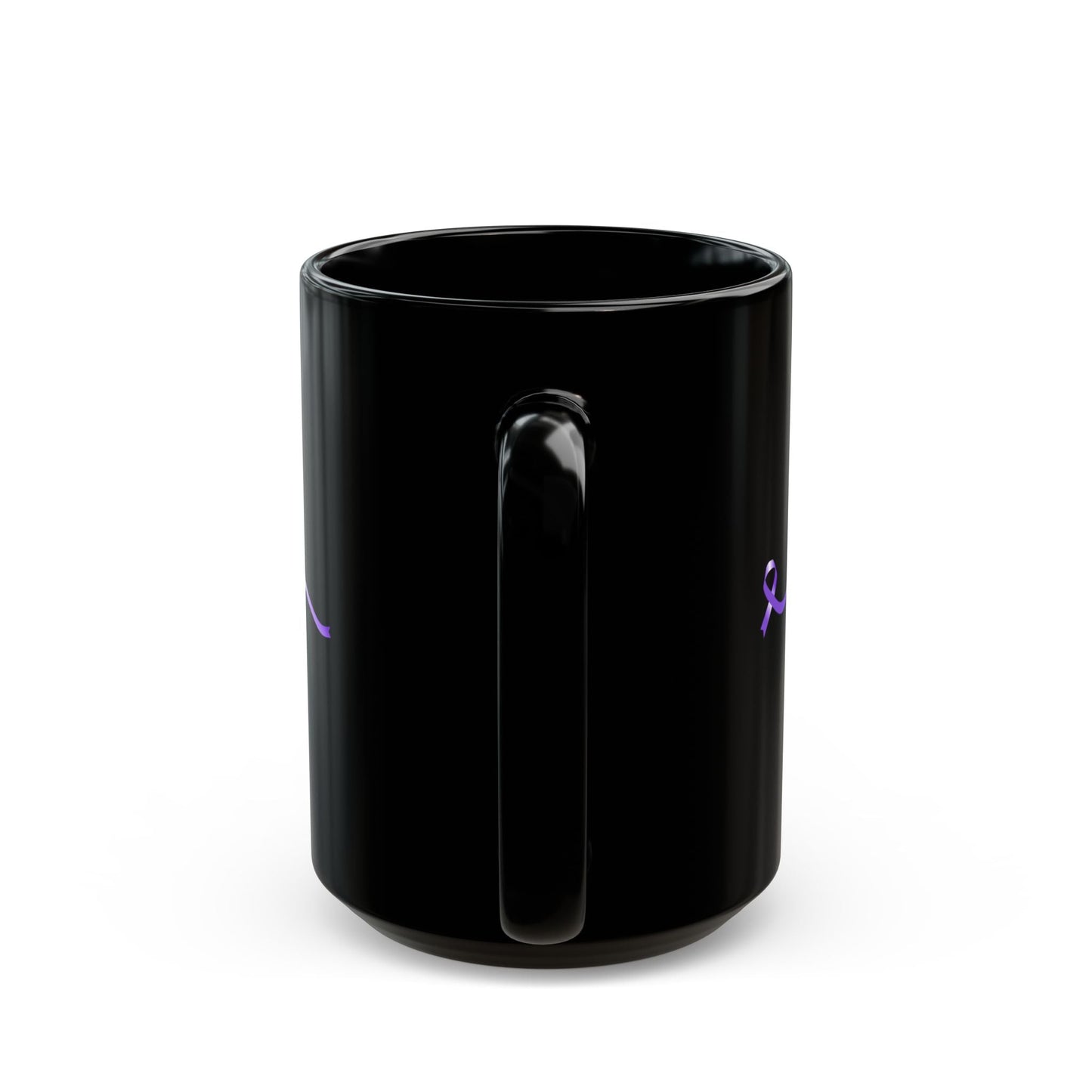 Pause for Epilepsy Awareness Purple Ribbon Black Ceramic Mug (11oz & 15oz)