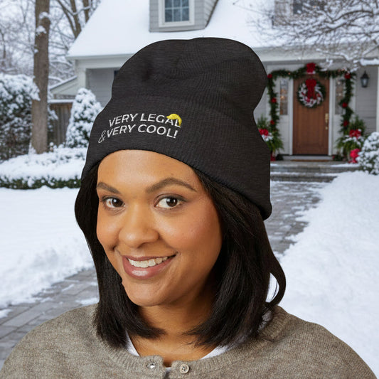 Very Legal & Very Cool Embroidered Knit Beanie – Political Parody Winter Hat
