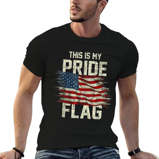 This Is My Pride USA American 4th of July Patriotic Oversized Silhouette T-Shirt