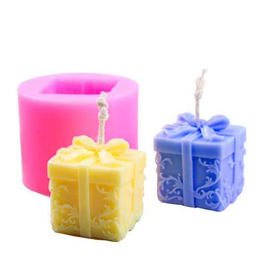 Fondant Gift Box Scented Candle Silicone Mold