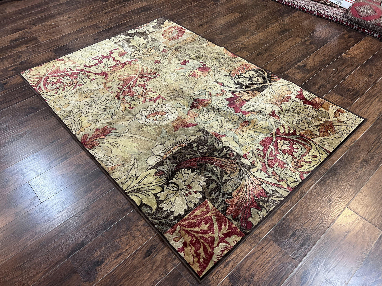 Modern Abstract Area Rug 5x7, Floral Design, Contemporary Carpet 5 x 7, Multicolor