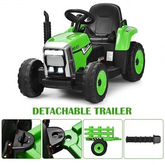 3-Gear-Shift Ride-On Tractor for Kids 3+ Years - Green