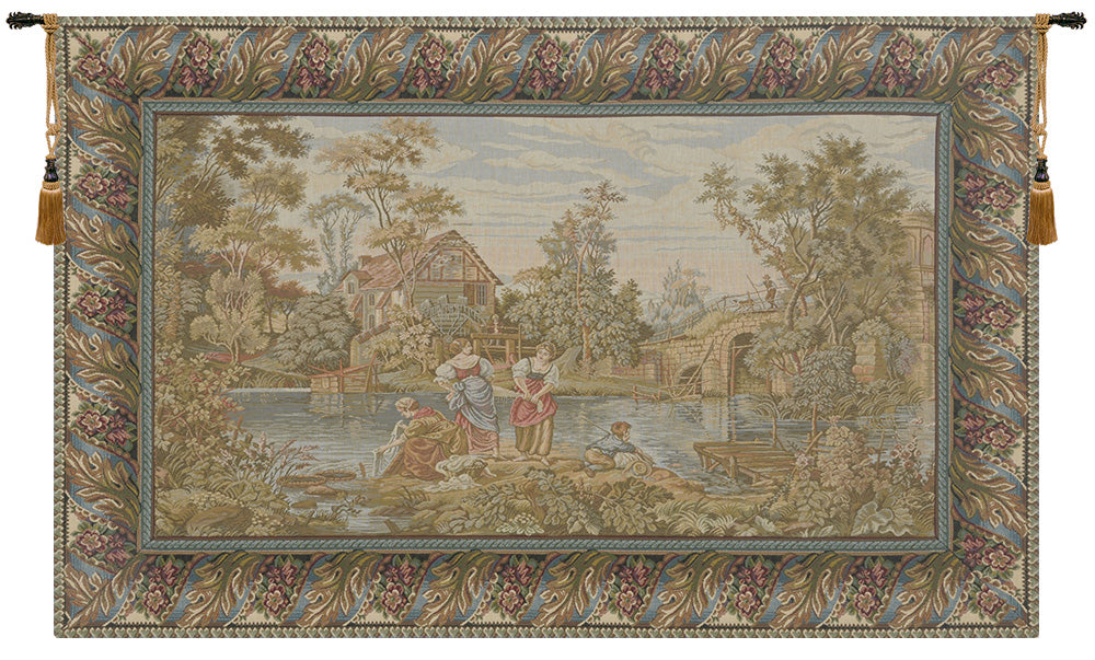 Washing Day at the Mill Horizontal Italian Tapestry