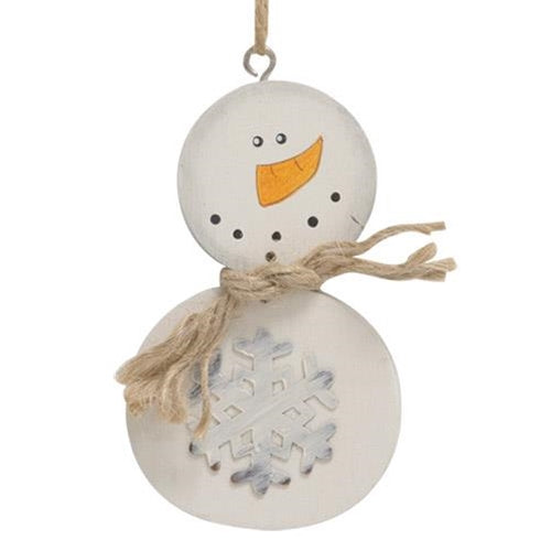 Buffalo Check Snowman Ornament 3 asstd. (Pack of 4)
