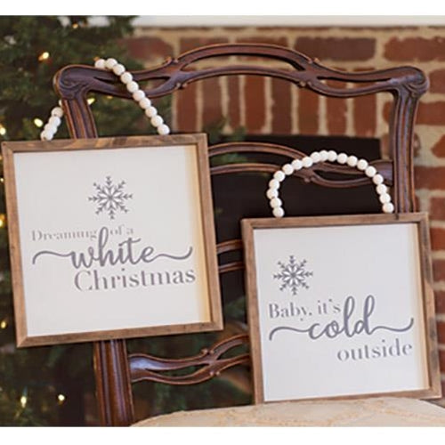 Baby It's Cold Outside Beaded Sign (Pack of 4)