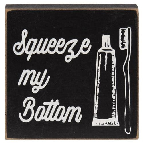 Funny Bathroom Wood Block 3 Asstd. (Pack of 4)