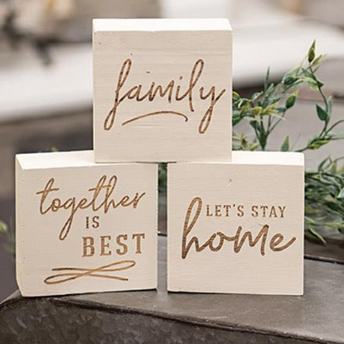 Family Engraved Block 3/Asst (Pack of 4)
