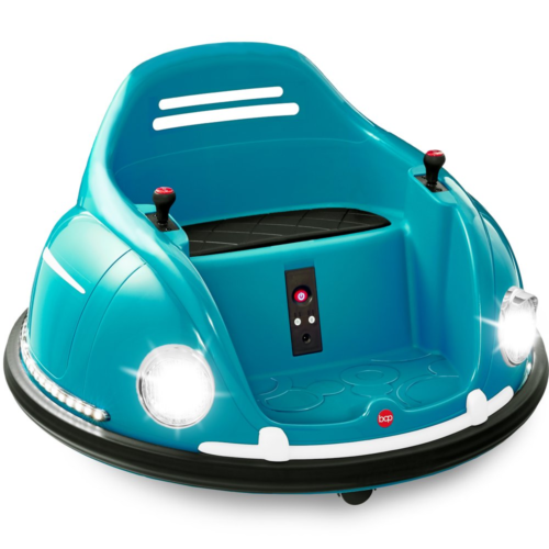360 Degree Bumper Car Toy for Kids with Remote Control, Safety Harness, and Lights