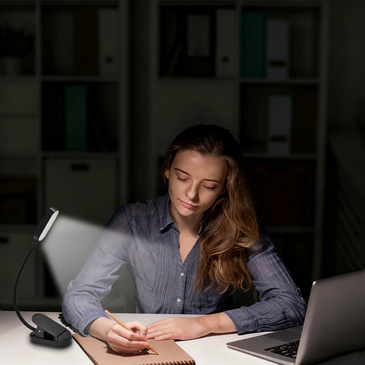 Stepless Dimming Desk Lamp Night Light For Kids Bedrooms Book Light USB Rechargeable Flexible LED Clip Reading Night Light In 3 Brightness Modes Table Lamp Desk Bedside Lantern for Reading in Bed, Travel, Music Stand