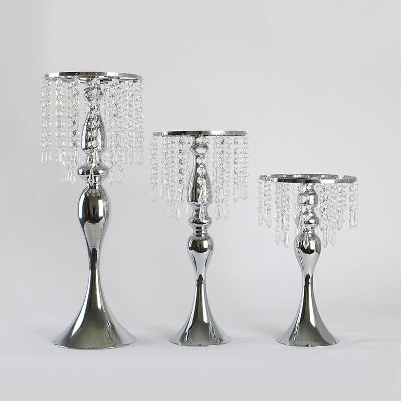 Crystal Candle Holder Handicraft Table Flower Decoration Photo Zone Sign-in Table Decoration