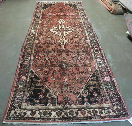 Persian Runner Rug 3.8 x 10, Red, Vintage